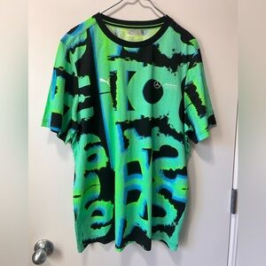 Puma Green and Black Graphic Tee